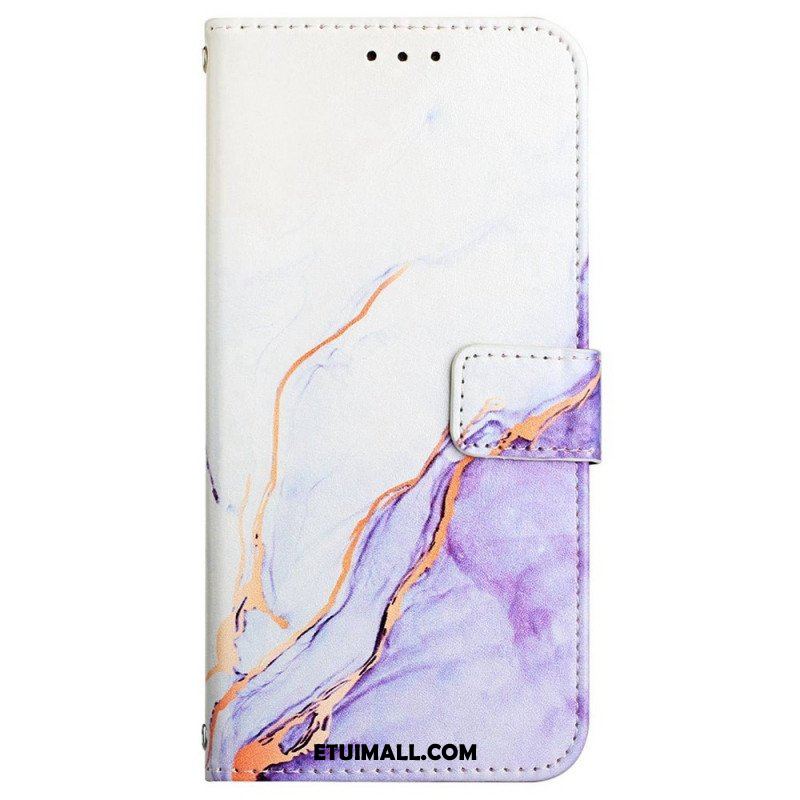 Etui Folio do Samsung Galaxy M53 5G Marmur Ze Smyczą