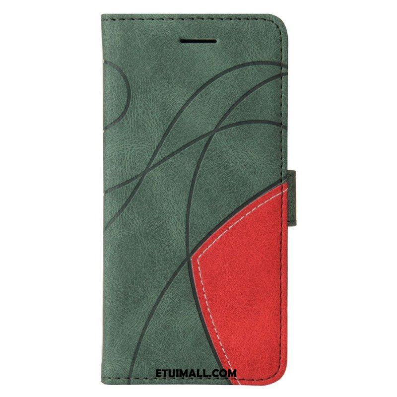 Etui Folio do Samsung Galaxy M53 5G z Łańcuch Dwukolorowy Pasek