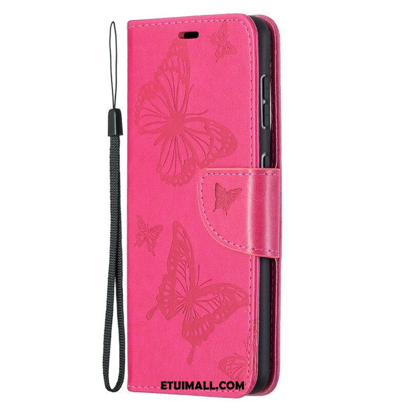 Etui Folio do Samsung Galaxy S21 5G Motyle W Locie Z Smyczą