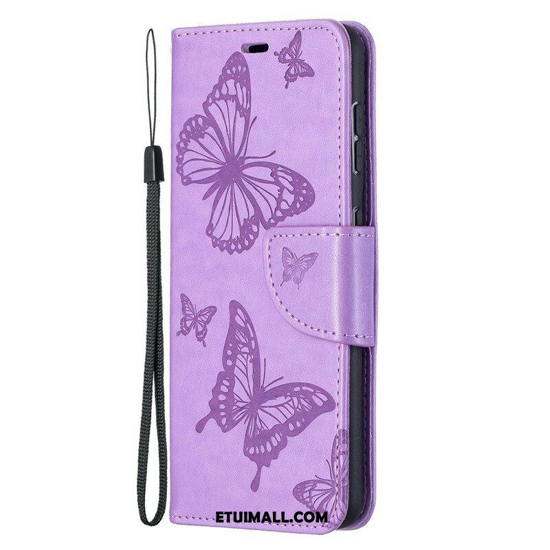 Etui Folio do Samsung Galaxy S21 5G Motyle W Locie Z Smyczą