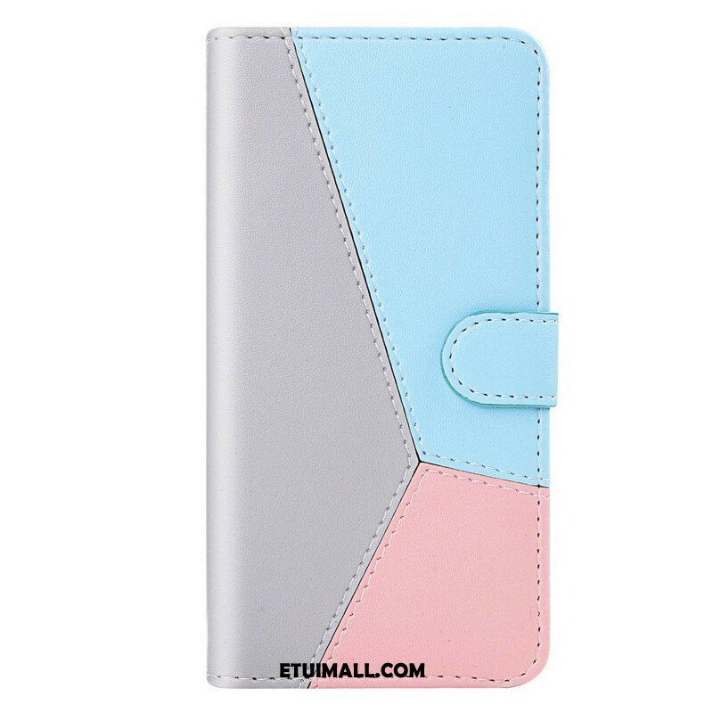 Etui Folio do Samsung Galaxy S21 5G Trójkolorowy Efekt Skóry