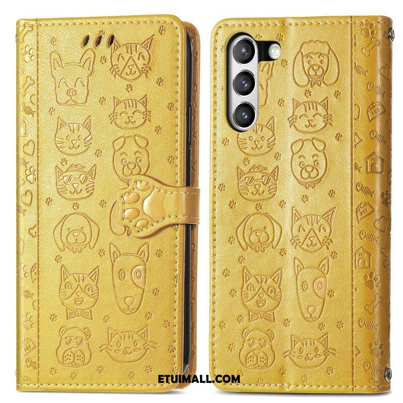 Etui Folio do Samsung Galaxy S21 FE Animowane Zwierzęta