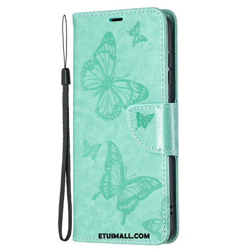 Etui Folio do Samsung Galaxy S21 FE Motyle W Locie Z Smyczą