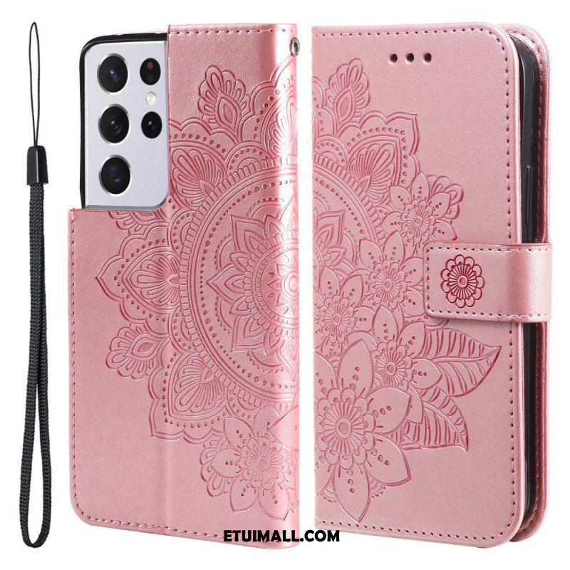 Etui Folio do Samsung Galaxy S21 Ultra 5G Kwiatowa Mandala