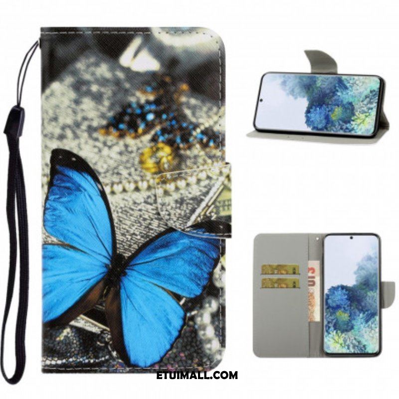 Etui Folio do Samsung Galaxy S21 Ultra 5G z Łańcuch Motyle Wariacje Paska