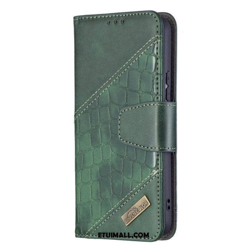 Etui Folio do Samsung Galaxy S22 5G Klasyczny Efekt Skóry Krokodyla