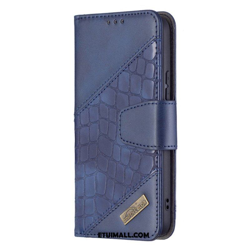 Etui Folio do Samsung Galaxy S22 5G Klasyczny Efekt Skóry Krokodyla