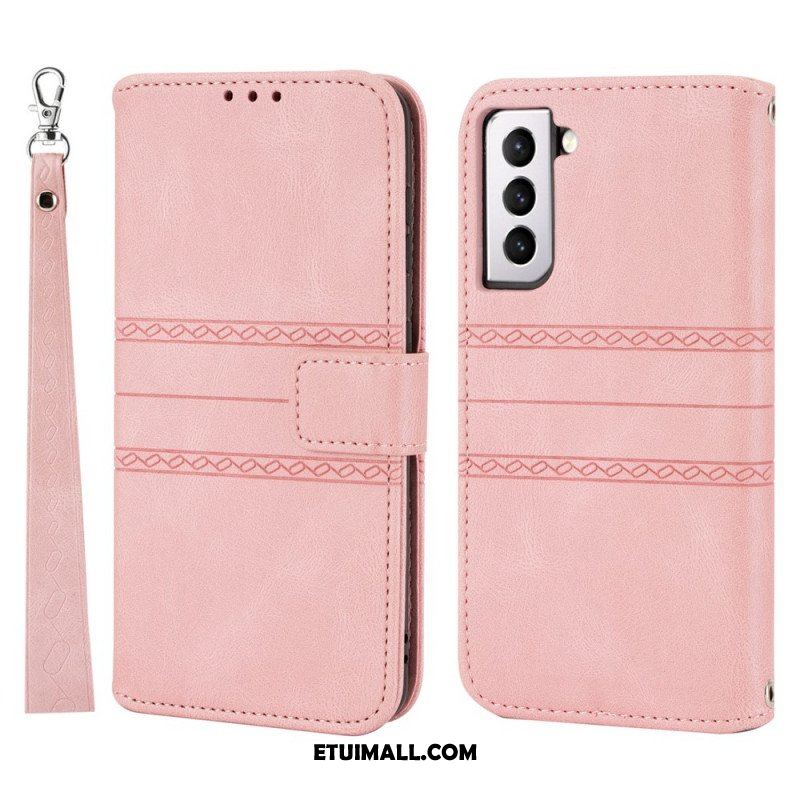 Etui Folio do Samsung Galaxy S22 5G Koronkowe Szwy