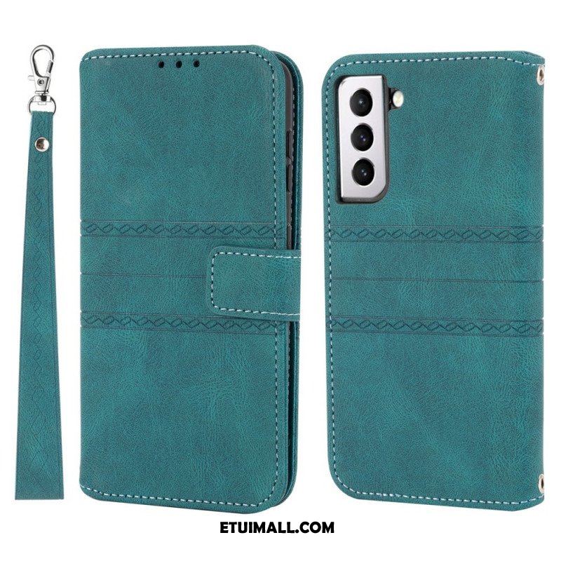 Etui Folio do Samsung Galaxy S22 5G Koronkowe Szwy