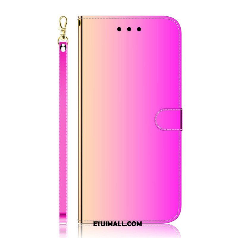 Etui Folio do Samsung Galaxy S22 5G Osłona Lusterka Ze Sztucznej Skóry