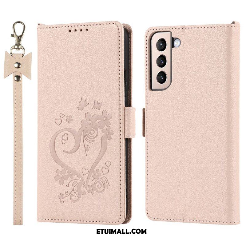 Etui Folio do Samsung Galaxy S22 5G Serce Z Smyczą