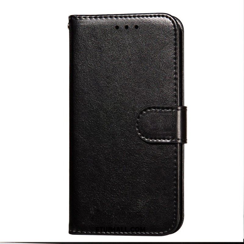 Etui Folio do Samsung Galaxy S22 5G z Łańcuch Pasek W Jednolitym Kolorze