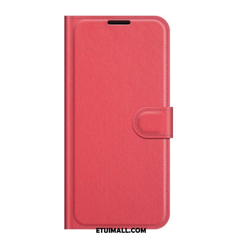 Etui Folio do Samsung Galaxy S22 Ultra 5G Klasyczny Efekt Skóry Liczi