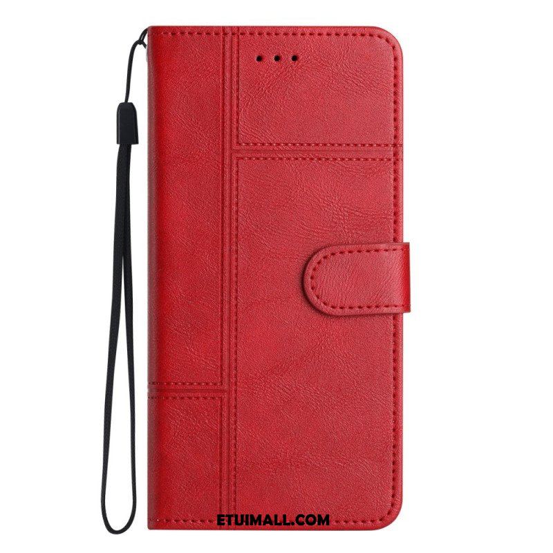 Etui Folio do Samsung Galaxy S23 5G z Łańcuch Biznes W Smyczy