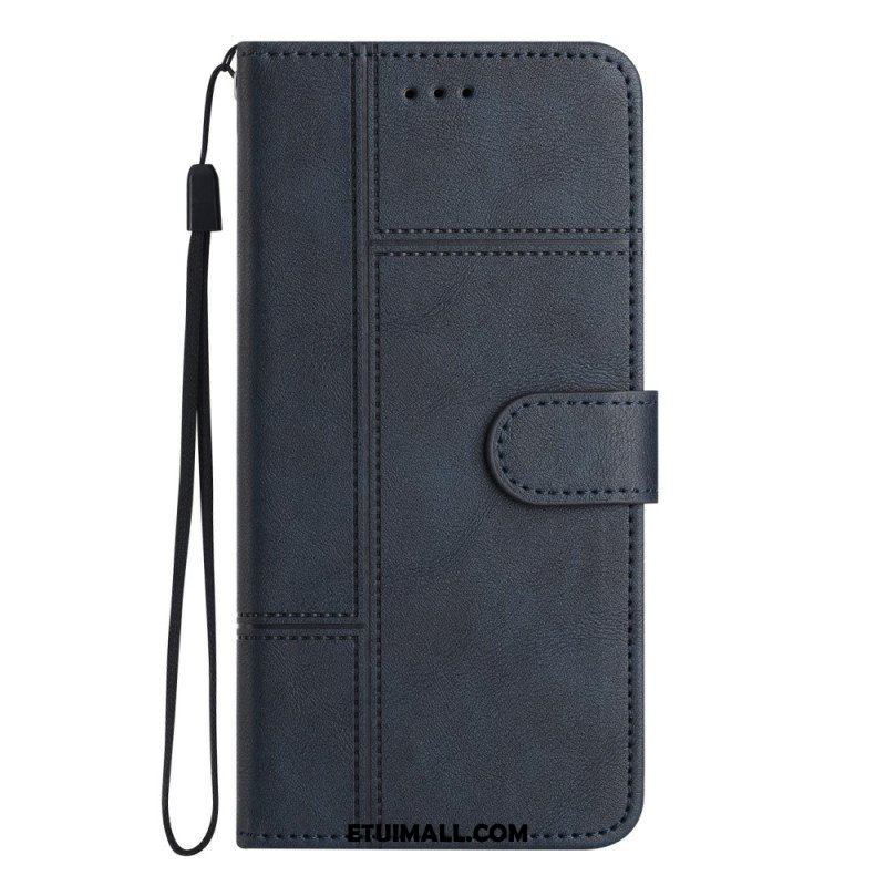 Etui Folio do Samsung Galaxy S23 5G z Łańcuch Biznes W Smyczy