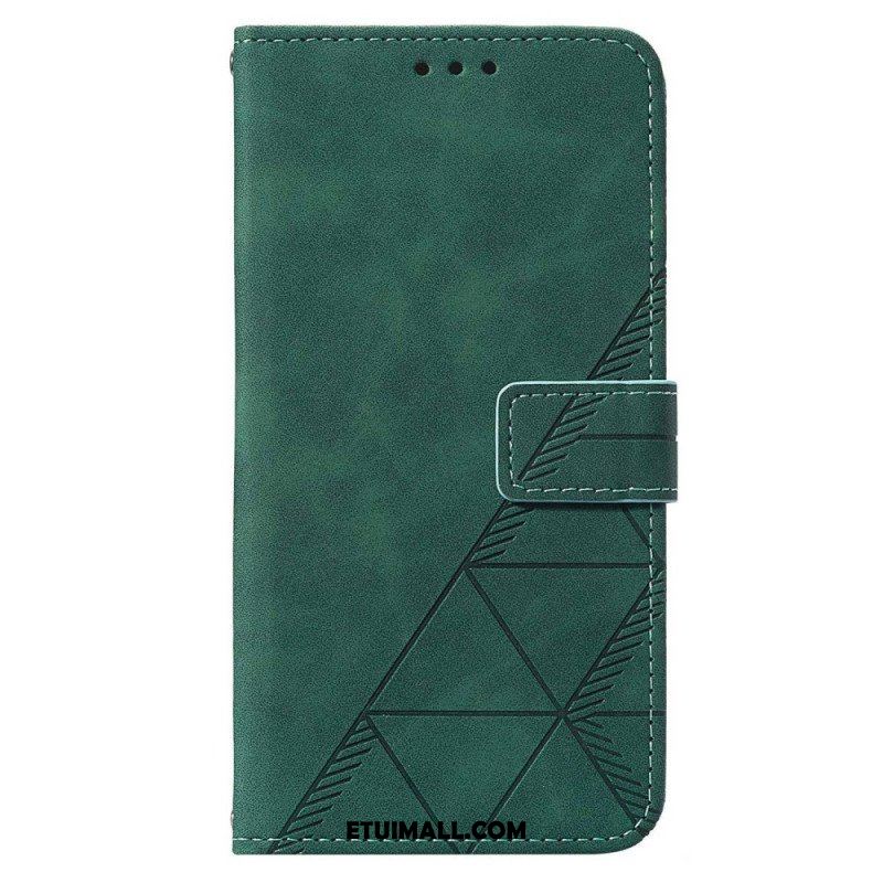 Etui Folio do Samsung Galaxy S23 5G z Łańcuch Trójkąty Paska