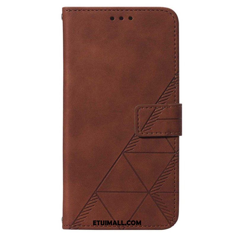 Etui Folio do Samsung Galaxy S23 5G z Łańcuch Trójkąty Paska