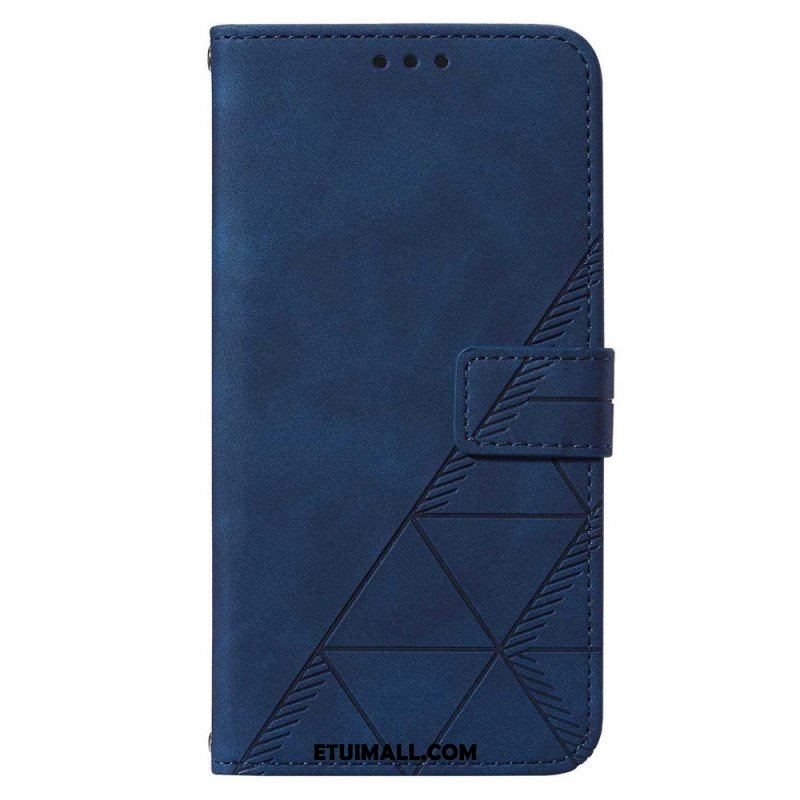 Etui Folio do Samsung Galaxy S23 5G z Łańcuch Trójkąty Paska