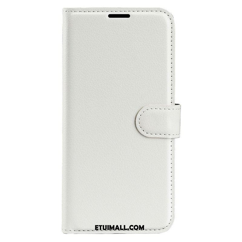 Etui Folio do Samsung Galaxy S23 Ultra 5G Klasyczny Efekt Skóry Liczi