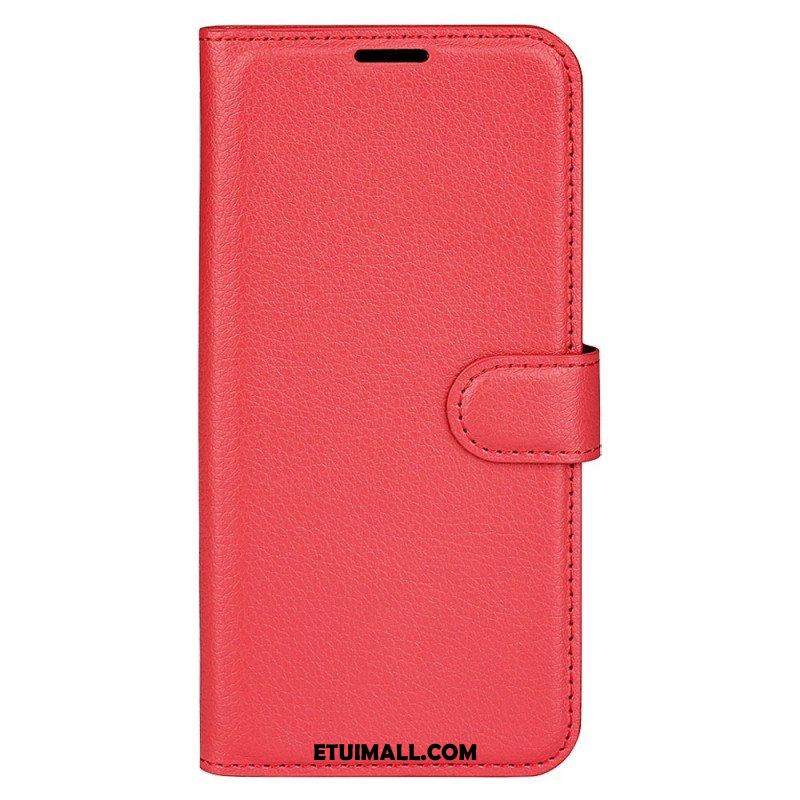 Etui Folio do Samsung Galaxy S23 Ultra 5G Klasyczny Efekt Skóry Liczi