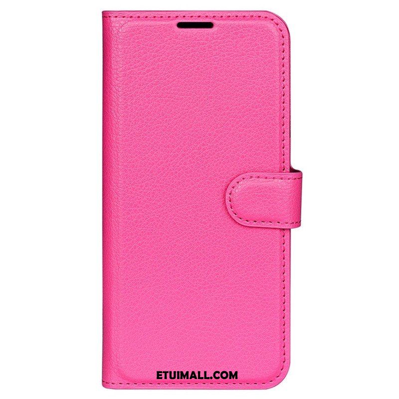 Etui Folio do Samsung Galaxy S23 Ultra 5G Klasyczny Efekt Skóry Liczi