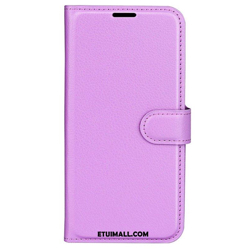 Etui Folio do Samsung Galaxy S23 Ultra 5G Klasyczny Efekt Skóry Liczi