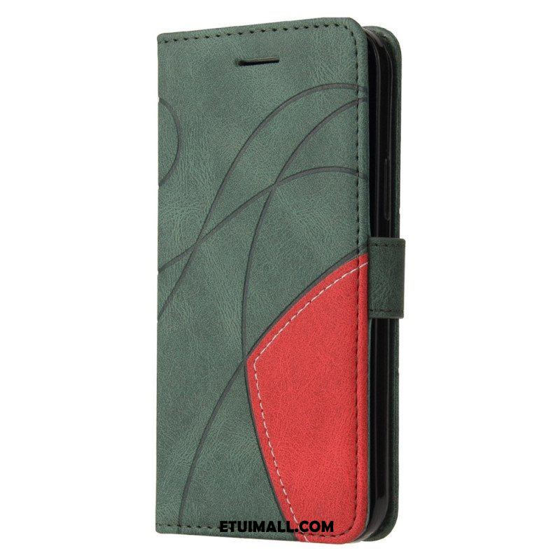 Etui Folio do Samsung Galaxy S23 Ultra 5G z Łańcuch Dwukolorowy Pasek