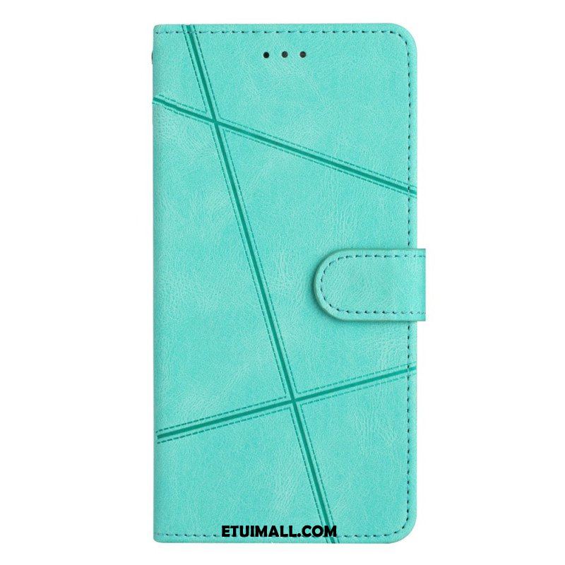 Etui Folio do Samsung Galaxy S23 Ultra 5G z Łańcuch Linie Smyczy