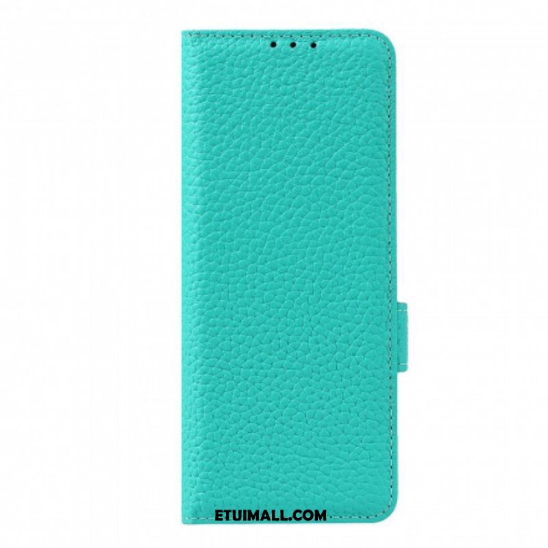 Etui Folio do Samsung Galaxy Z Fold 3 5G Prawdziwa Skóra Litchi