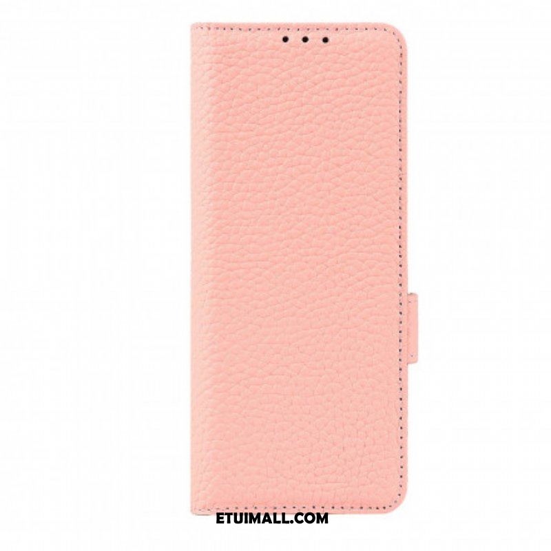 Etui Folio do Samsung Galaxy Z Fold 3 5G Prawdziwa Skóra Litchi