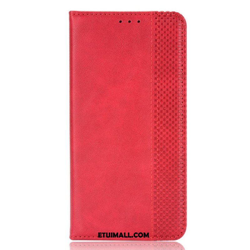 Etui Folio do Samsung Galaxy Z Fold 3 5G Stylizowany Uchwyt Na Rysik Z Efektem Skóry