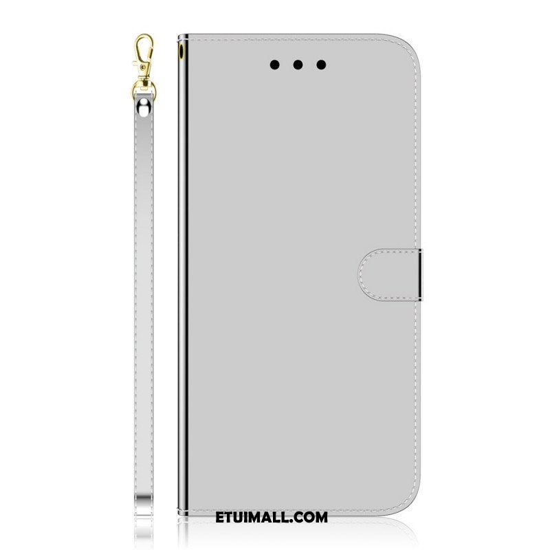 Etui Folio do Sony Xperia 1 IV z Łańcuch Lustrzany Pasek Ze Sztucznej Skóry