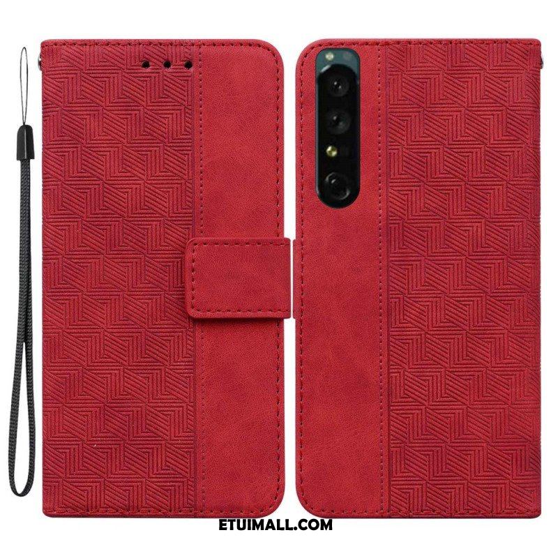 Etui Folio do Sony Xperia 1 IV z Łańcuch Pasiasty Wzór