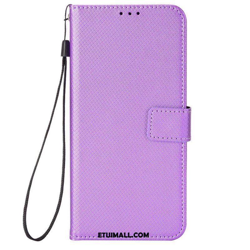 Etui Folio do Sony Xperia 10 IV z Łańcuch Stylowa Sztuczna Skóra Z Paskami