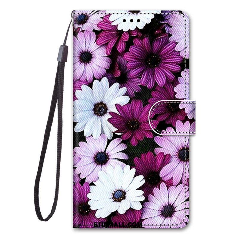 Etui Folio do Sony Xperia 5 IV Kwiatowy Z Paskiem