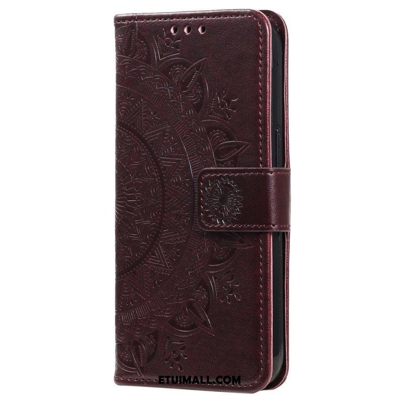 Etui Folio do Sony Xperia 5 IV z Łańcuch Mandala Słoneczna Na Ramiączkach