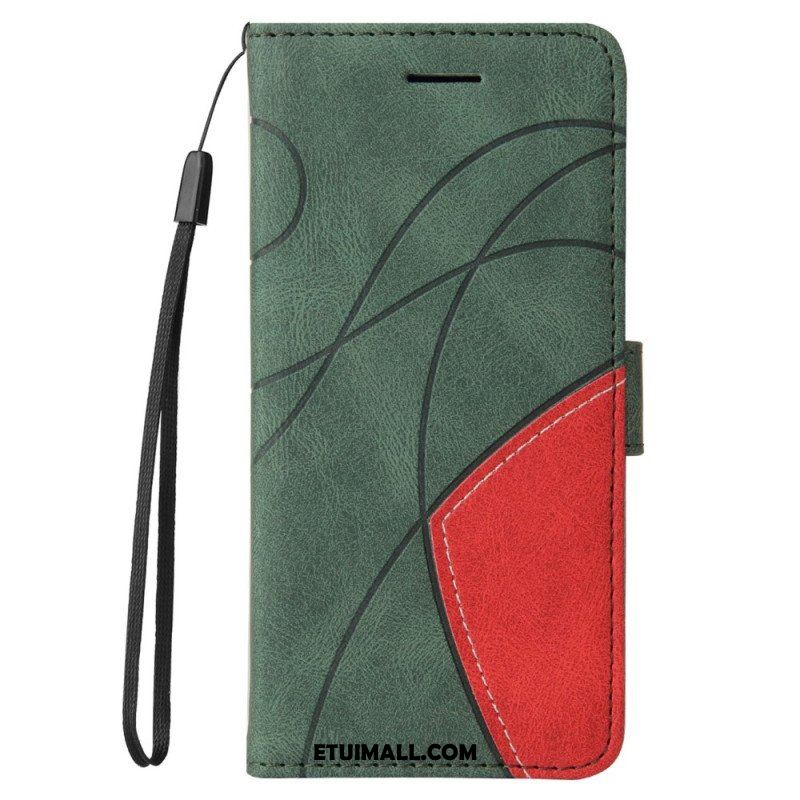 Etui Folio do Vivo Y16 z Łańcuch Dwukolorowy Pasek