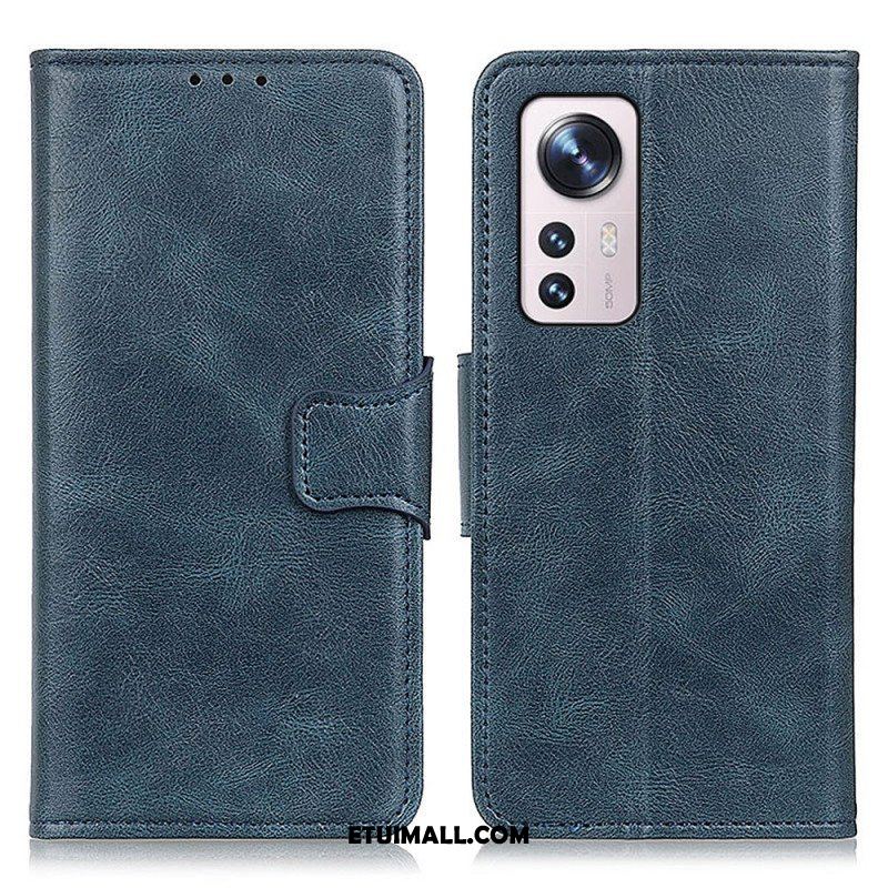 Etui Folio do Xiaomi 12 Pro Dwustronne Zapięcie Z Efektem Skóry