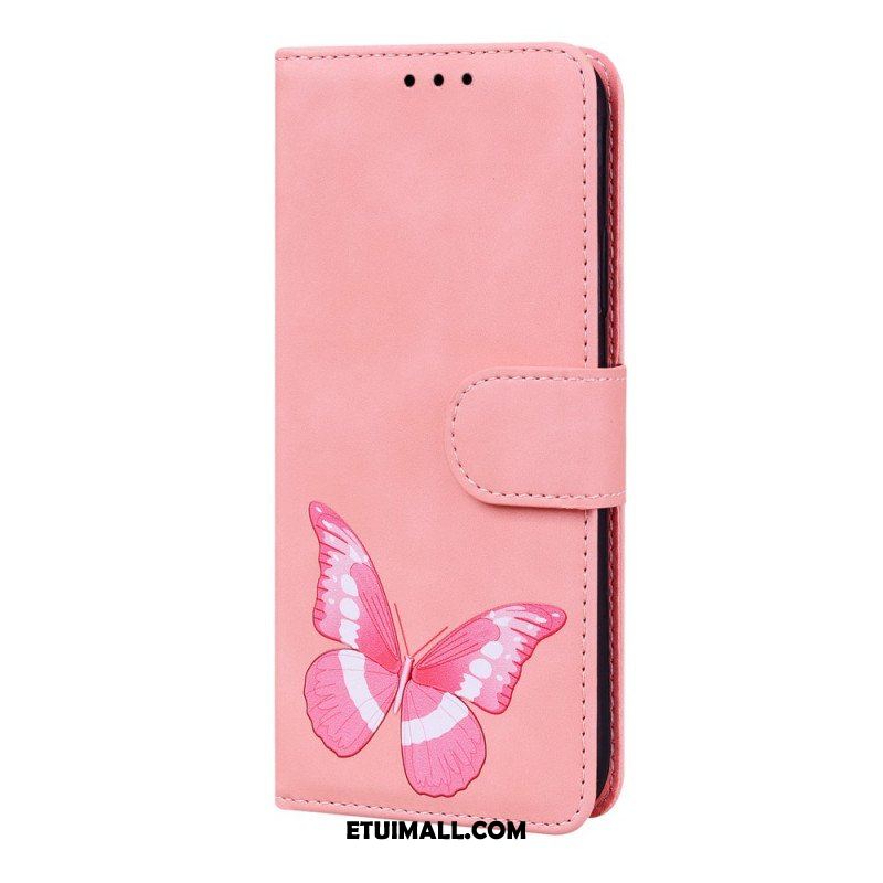 Etui Folio do Xiaomi 12 Pro Motyl Dotykający Skóry