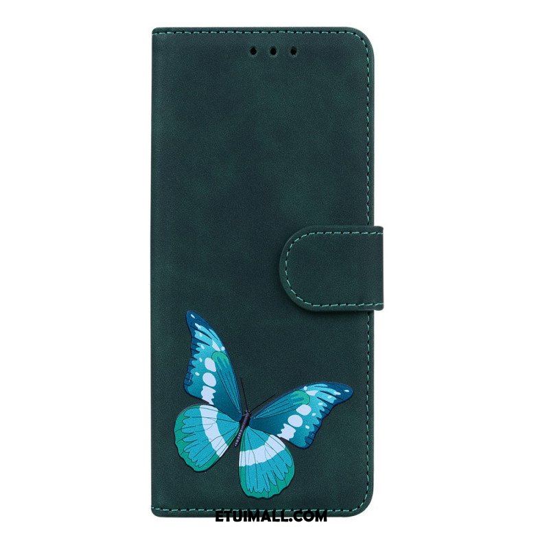 Etui Folio do Xiaomi 12 Pro Motyl Dotykający Skóry