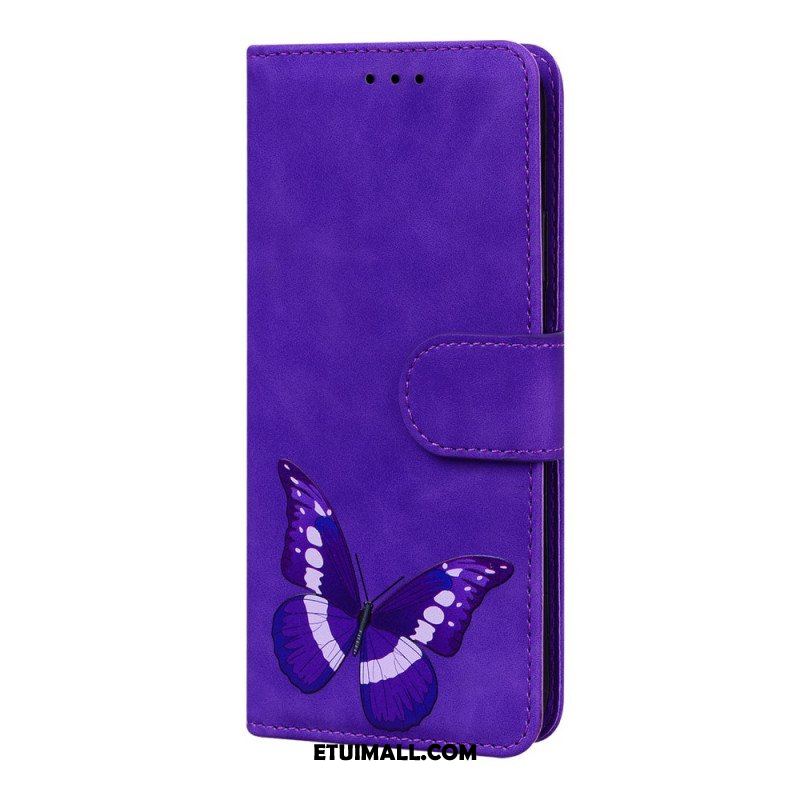 Etui Folio do Xiaomi 12 Pro Motyl Dotykający Skóry