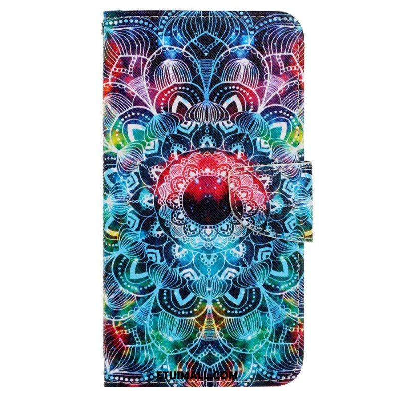 Etui Folio do Xiaomi 12T / 12T Pro z Łańcuch Błyskotliwa Mandala Z Paskami