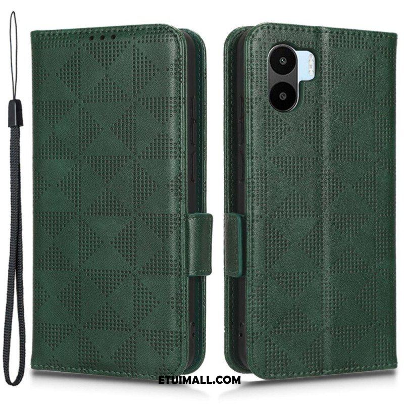 Etui Folio do Xiaomi Redmi A1 Trójkąty Ze Smyczą
