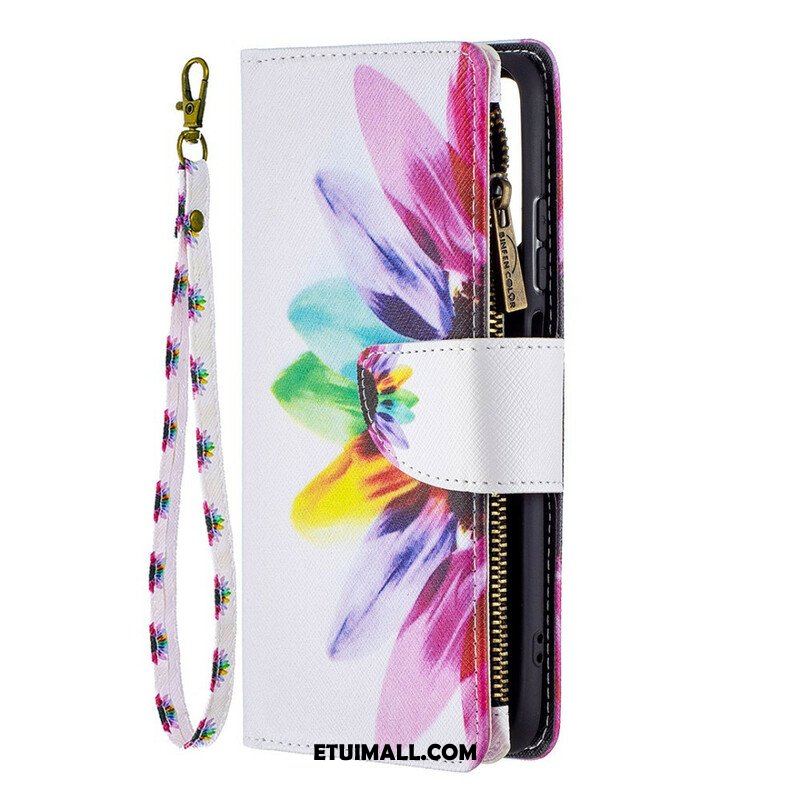 Etui Folio do Xiaomi Redmi Note 10 / 10S Kieszonka Zapinana Na Zamek W Kwiaty