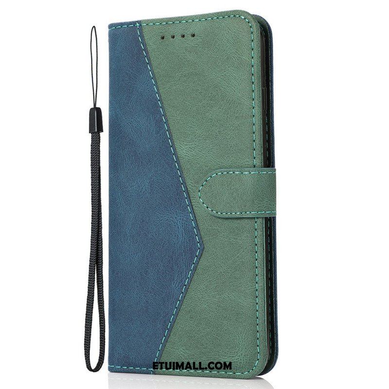 Etui Folio do Xiaomi Redmi Note 10 Pro Dwukolorowa Trójkątna Sztuczna Skóra