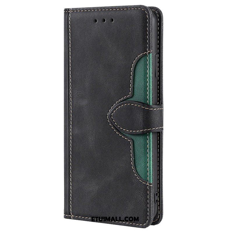 Etui Folio do Xiaomi Redmi Note 11 / 11S Dwukolorowa Stylowa Sztuczna Skóra