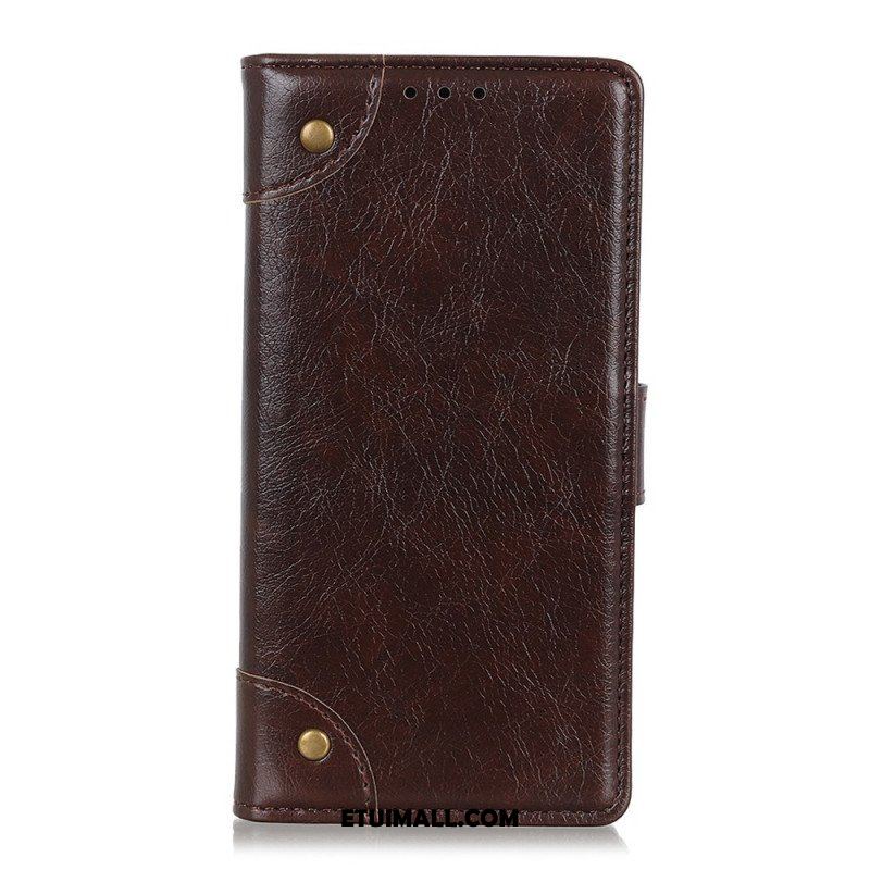 Etui Folio do Xiaomi Redmi Note 11 Pro / 11 Pro 5G Nity W Stylu Vintage Ze Skóry Nappa