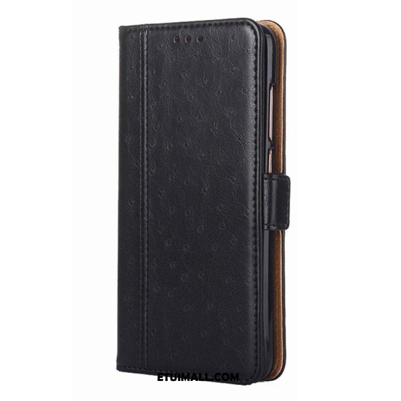 Etui Folio do Xiaomi Redmi Note 11 Pro / 11 Pro 5G Tekstura Skóry Strusia