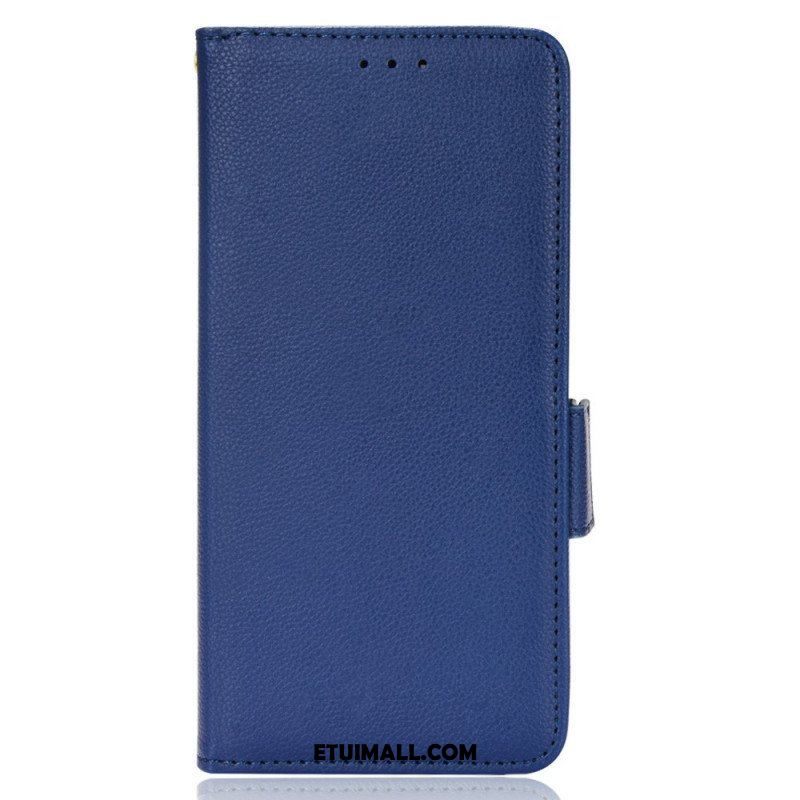 Etui Folio do Xiaomi Redmi Note 11 Pro Plus 5G Podwójne Zapięcie Ze Skóry Litchi