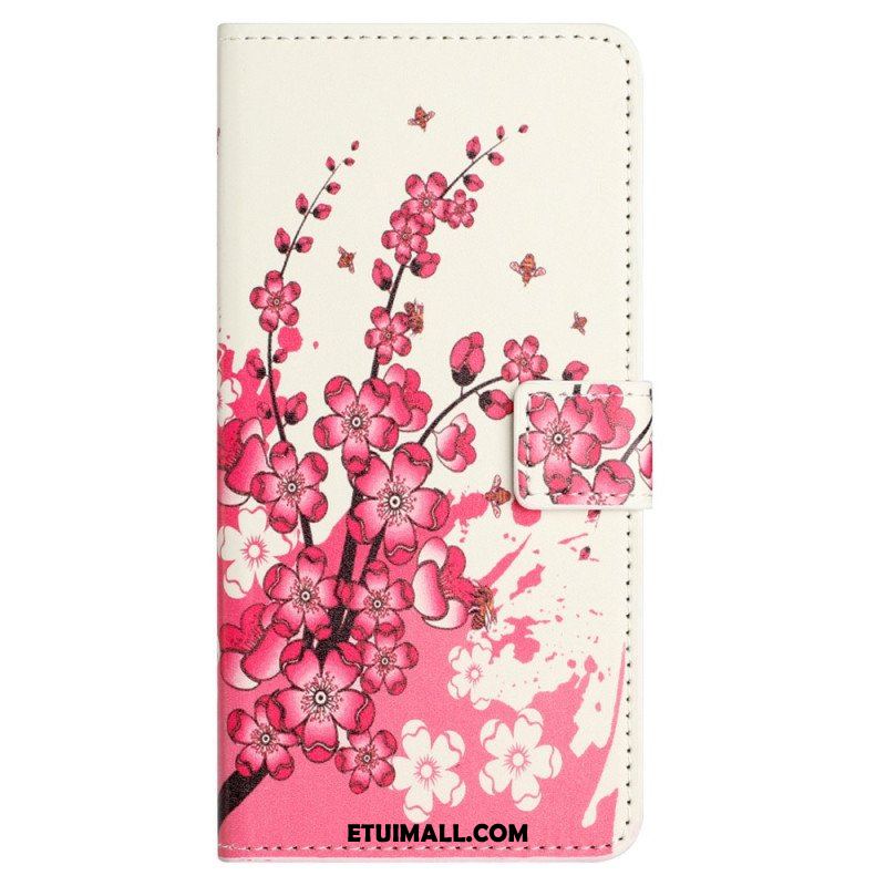 Etui Folio do Xiaomi Redmi Note 12 4G Tropikalne Kwiaty